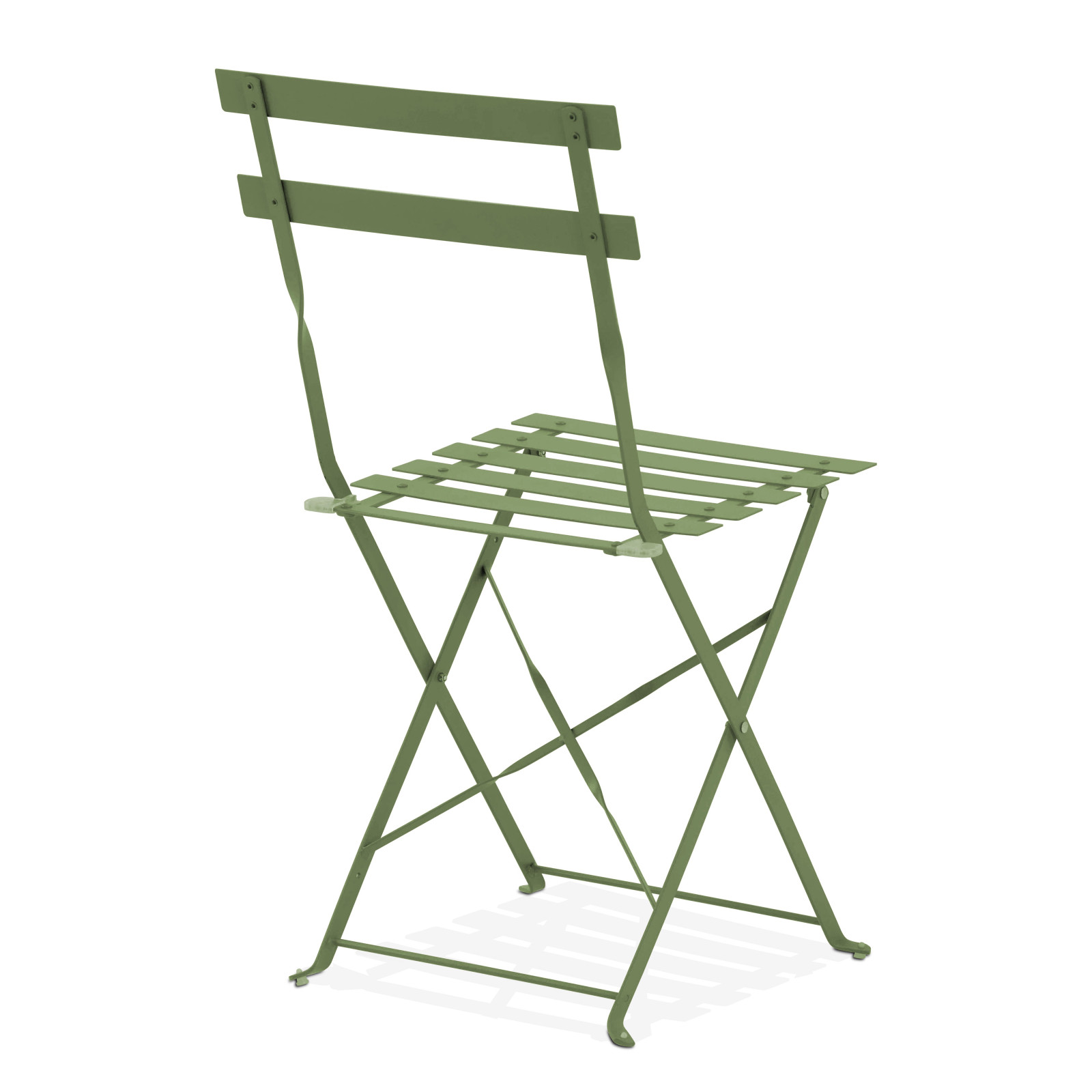 Table de jardin carrée en métal 60 cm + 2 chaises pliantes