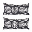 Lot de 2 petits coussins de jardin NOIR ET BLANC