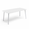 Table de jardin rectangulaire (180 x 90 cm) en aluminium + pierre frittée