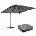 Ensemble parasol déporté rectangulaire 240g/m² 360° (2 x 3m) + Dalle à lester sur roues 110L