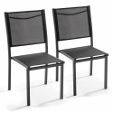 Lot de 2 chaises d'extérieur en aluminium et textilène