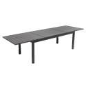 Table de jardin extensible aluminium et bois composite (200/300 x 97 x 75 cm)