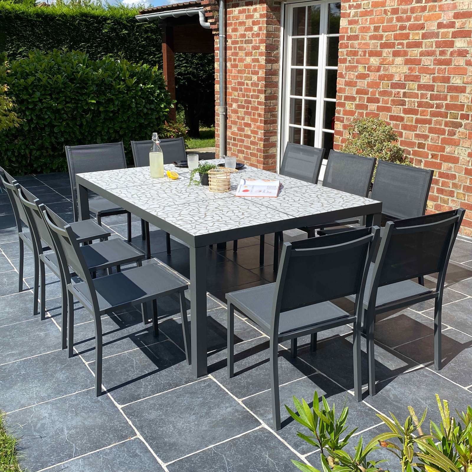 Housse de protection pour table et salon de jardin - 182 x 121 cm