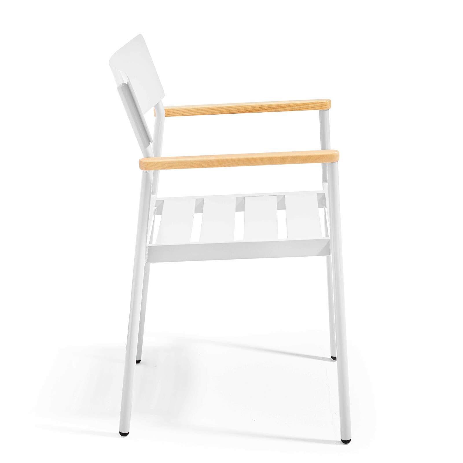 Chaise blanche bois recyclé (lot de 2) BRISTOL, Chaises