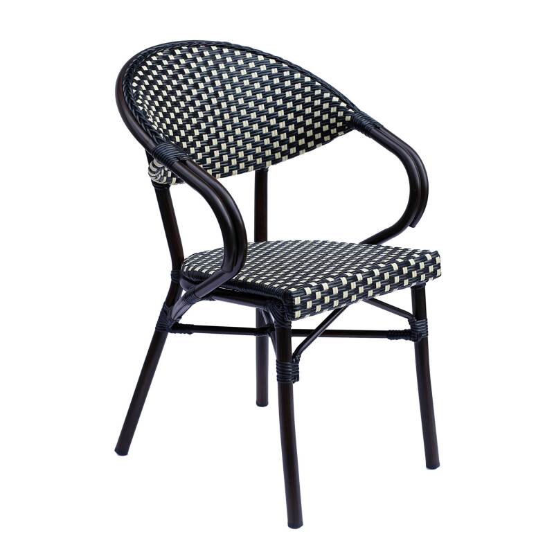 Fauteuil de jardin en aluminium et rotin