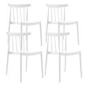 Lot de 4 chaises de terrasse en plastique