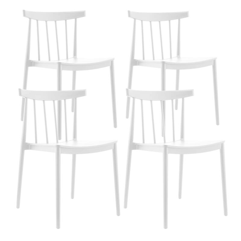 Lot de 4 chaises de terrasse en plastique