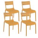 Lot de 4 chaises de terrasse en plastique