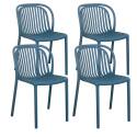 Lot de 4 chaises de terrasse en plastique