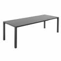 Table de jardin rectangulaire extensible (180/240 x 90 x 75 cm) en aluminium et pierre gris anthracite