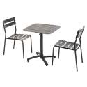 Table de terrasse 70x70 cm inclinable et 2 chaises en aluminium