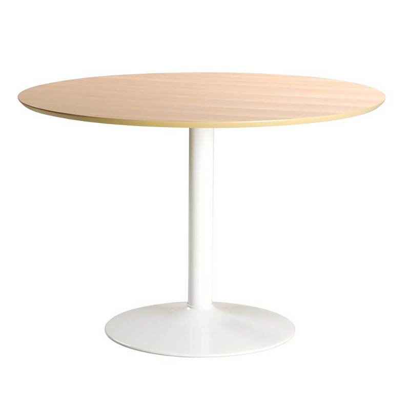 Table à manger ronde plaqué chêne Ø110x74 cm