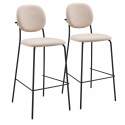 Lot de 2 chaises hautes en acier et tissu