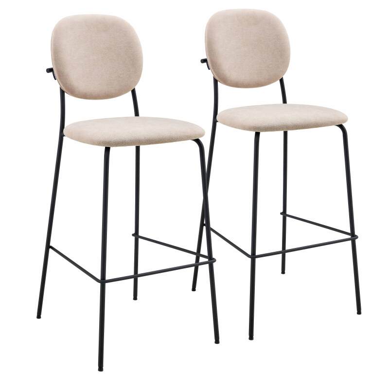 Lot de 2 chaises hautes en acier et tissu