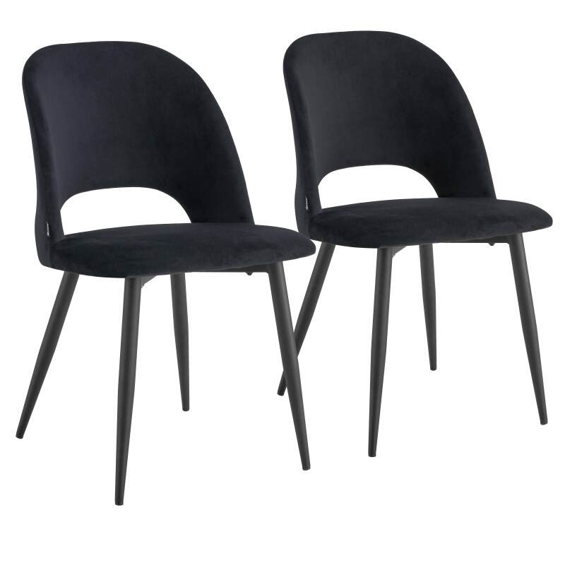 Lot de 2 chaises en acier et velours