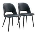 Lot de 2 chaises en acier et textile enduit