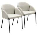 Lot de 2 chaises en acier et  tissu