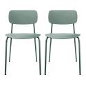 Lot de 2 chaises contemporaines en acier et plastique