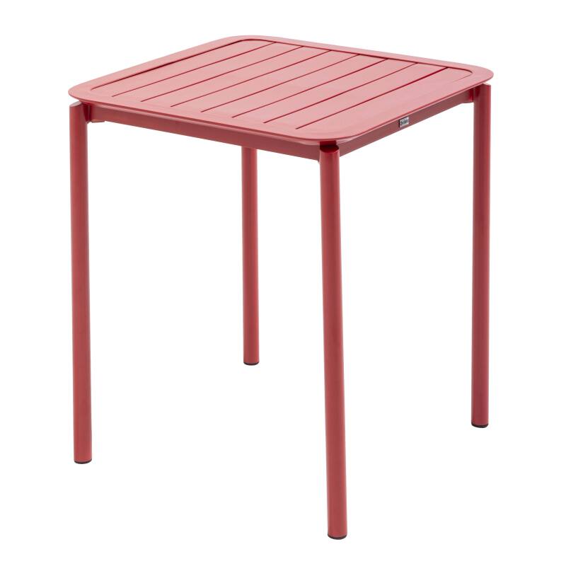 Table de terrasse carrée empilable 70 x 70 cm en aluminium