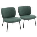 Lot de 2 fauteuils relax en acier et tissu