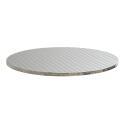 Plateau de table rond en bois et en inox Ø60 cm