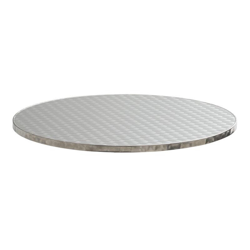 Plateau de table rond en bois et en inox Ø60 cm