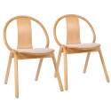 Lot de 2 chaises en bois d'orme et tissu