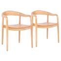 Lot de 2 chaises en bois d'orme naturel