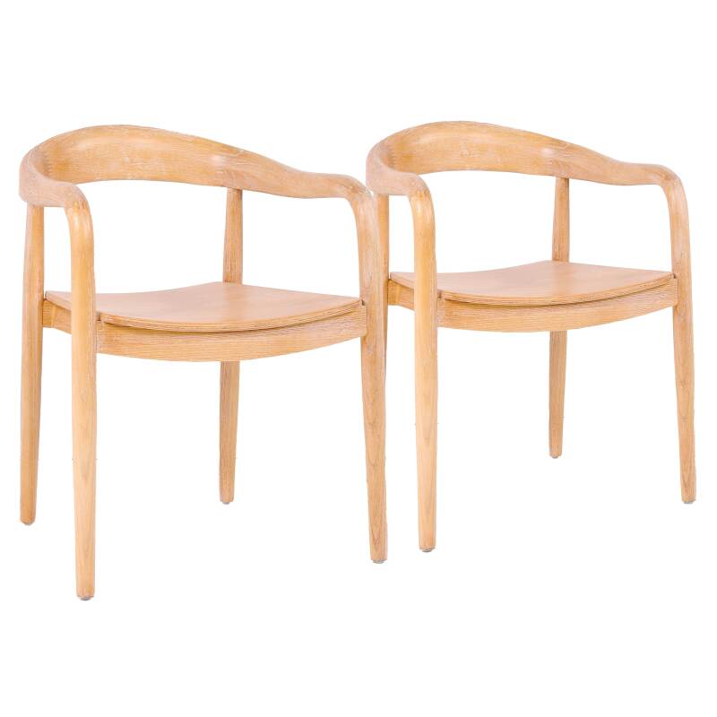 Lot de 2 chaises en bois d'orme naturel