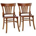 Lot de 2 chaises en bois d'orme foncé