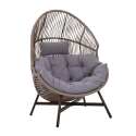 Fauteuil de jardin oeuf sur pied en acier et rotin 142 cm