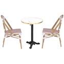 Table de terrasse ⌀60 cm inclinable stratifiée et 2 chaises style bistrot parisien