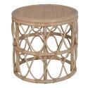 Table basse ronde en rotin naturel