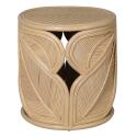 Table basse motif feuilles en rotin naturel