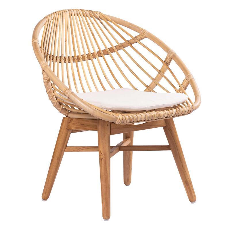 Fauteuil ajouré en rotin naturel