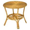 Table basse ronde en rotin naturel