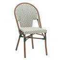 Chaise de jardin style bistrot parisien en aluminium et rotin synthétique