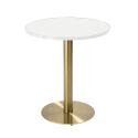 Table à manger ronde Ø 60 cm en contreplaqué avec revêtement stratifié et bords en aluminium