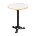 Table à manger ronde inclinable Ø 60 cm en contreplaqué avec revêtement stratifié et bords en aluminium