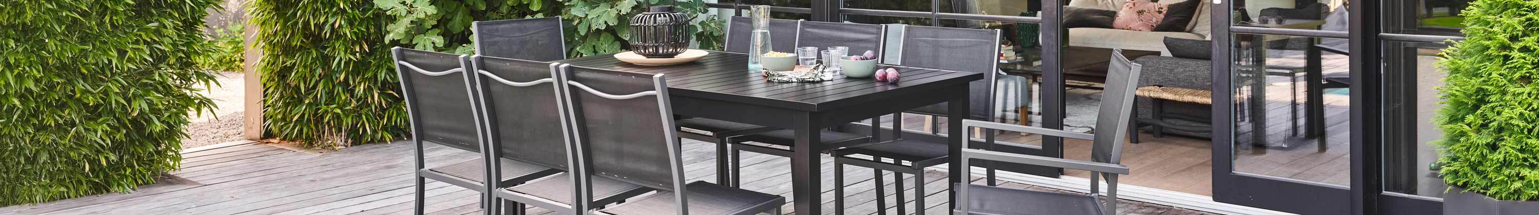 table de jardin en aluminium